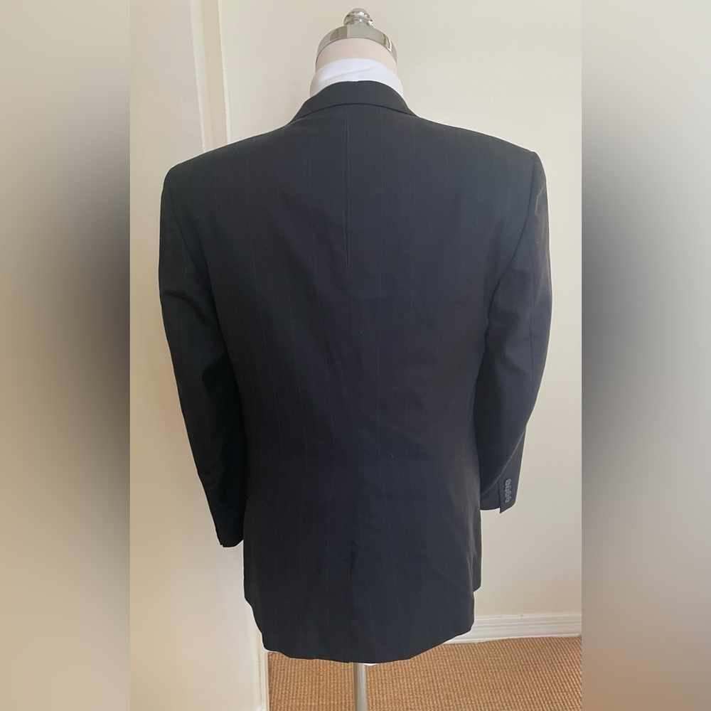 Burberrys’ Made in USA Vintage Subtle‎ Pinstripe Wool Suit Jacket in Navy 42 R - Picture 4 of 7